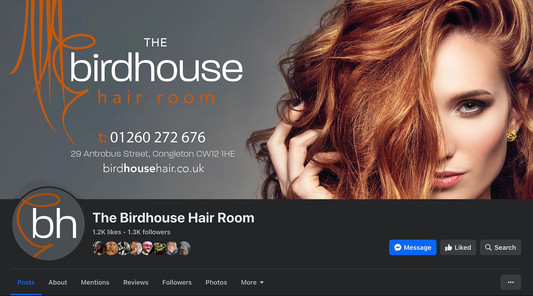 Birdhouse Hair Room - Facebook header imagfe and Logo Design by Liquidigloo