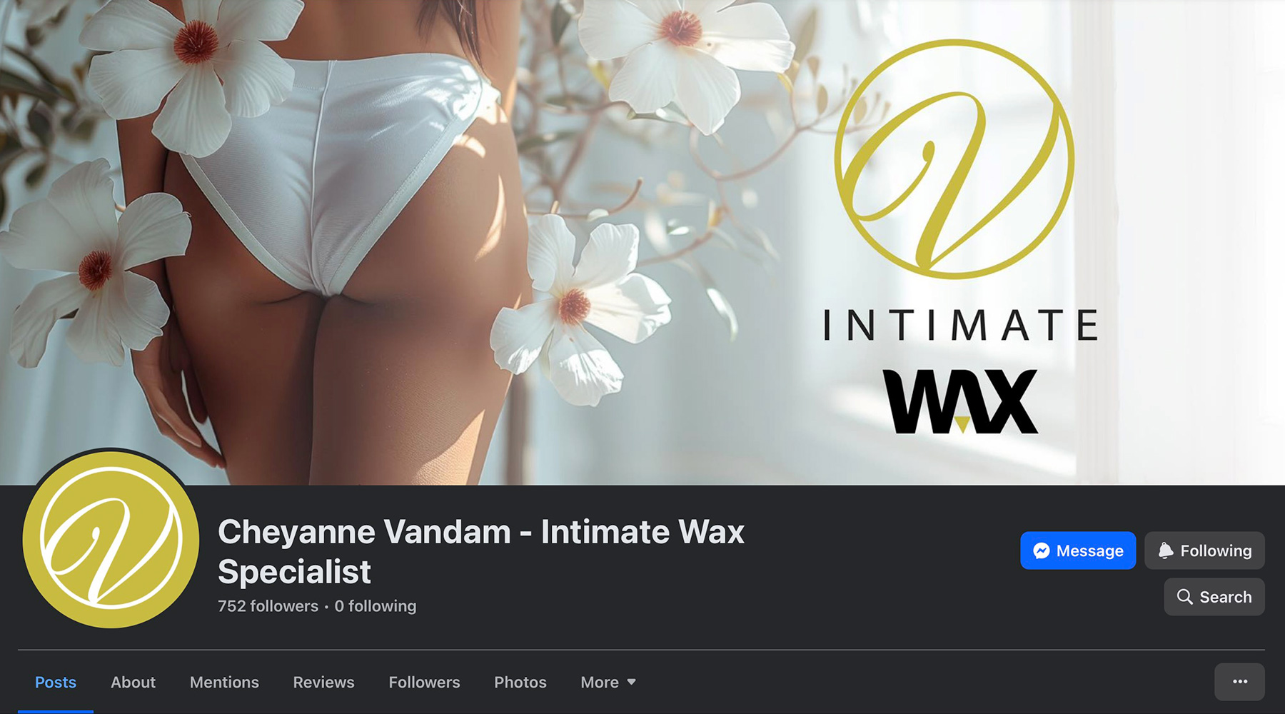 Intimate Wax Facebook Banner Image and Logo design by Liquidigloo in Congleton.