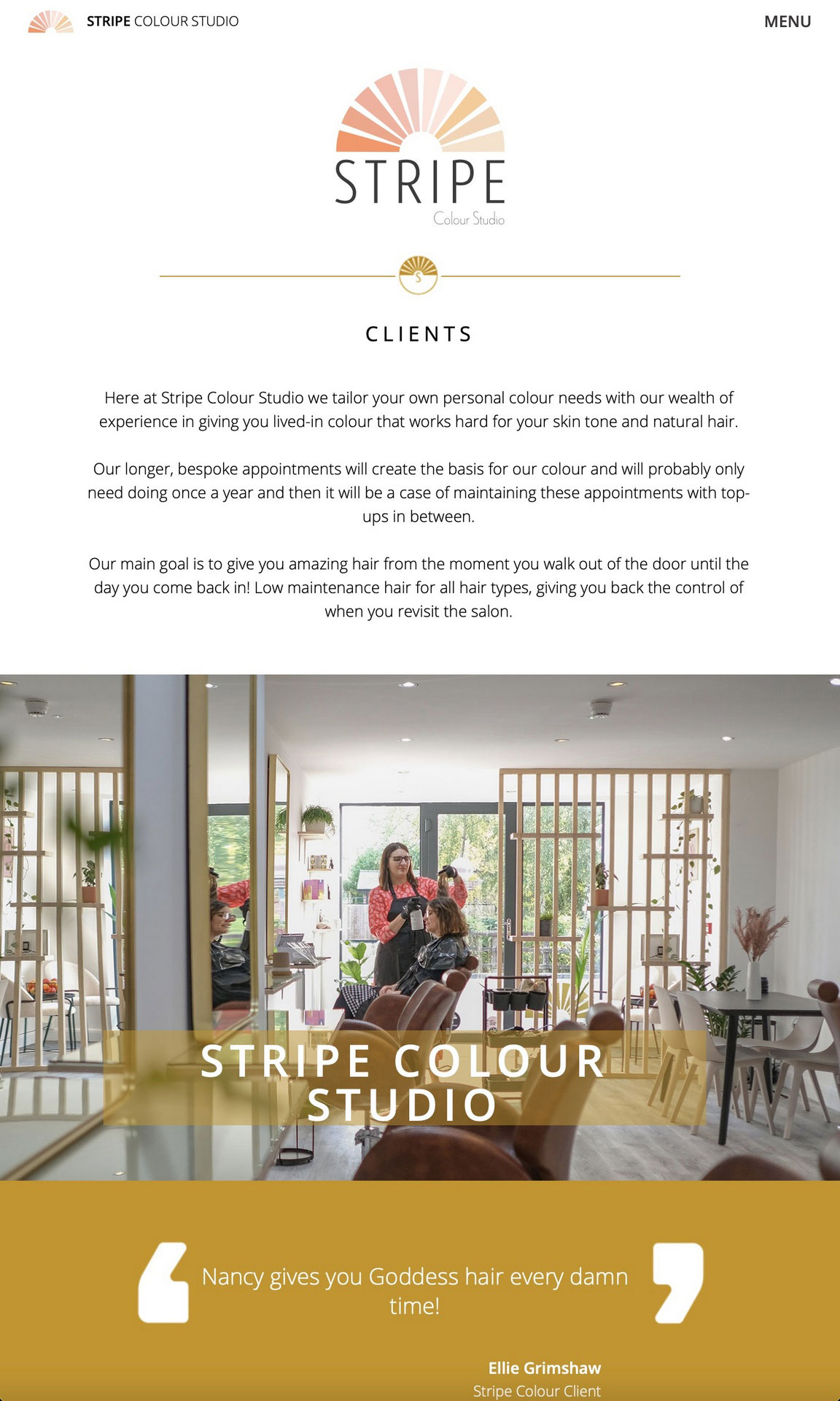 Website Design in Knutsford for Stripe Colour Studio, created by web design agency Liquidigloo in Congleton Cheshire.